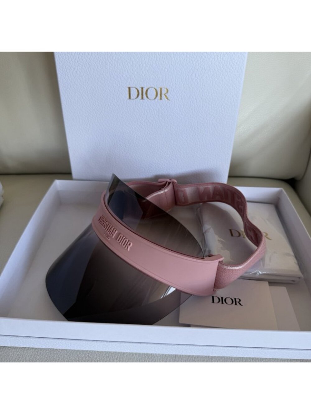 NEW DIOR Visor Sunglasses Pink Grey DiorClub V1U 100% Auth Gradient Sunshield - Picture 3 of 9